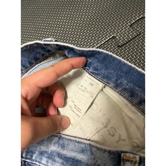 MOUSSY VINTAGE HOWA Japan made Comfort Light blue Distressed Jeans size 28 - Picture 5 of 10